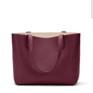 COPY - Cuyana Small Structured Leather Tote in Merlot/Blush